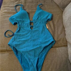 Elegant Teal One Piece Swimsuit